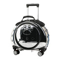 Portable Pet Trolley Case with Ventilation Holes Wheeled Travel Backpack