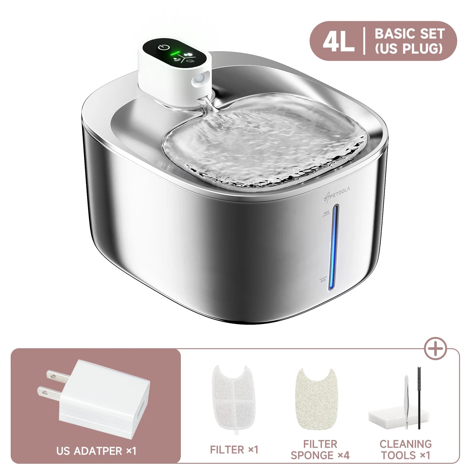 4L Wireless Auto Sensor Fountain For Pet Water Dispenser Accessories