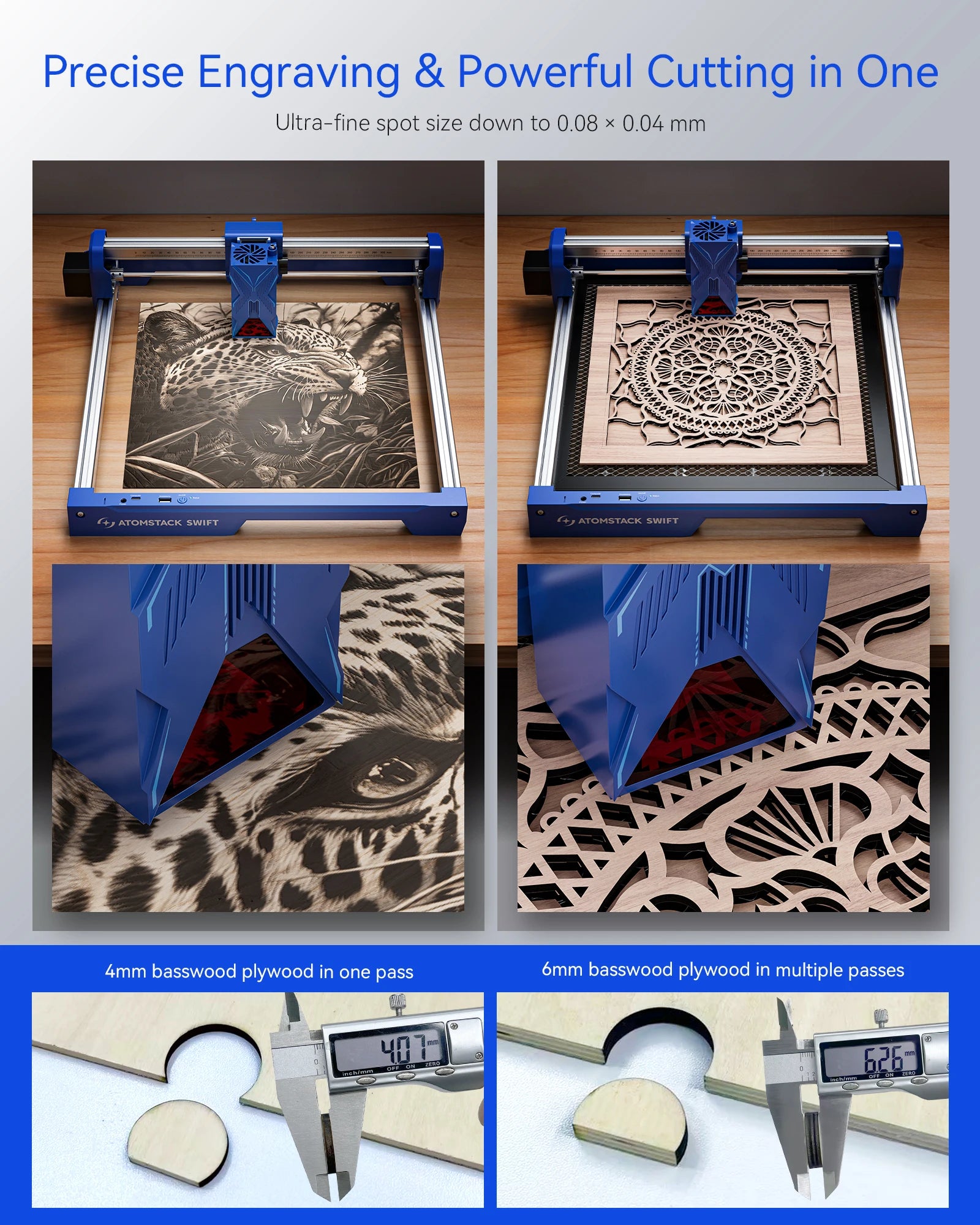 Laser Engraver, Crosshair Positioning, Wood working Tools  Metal 300*300mm
