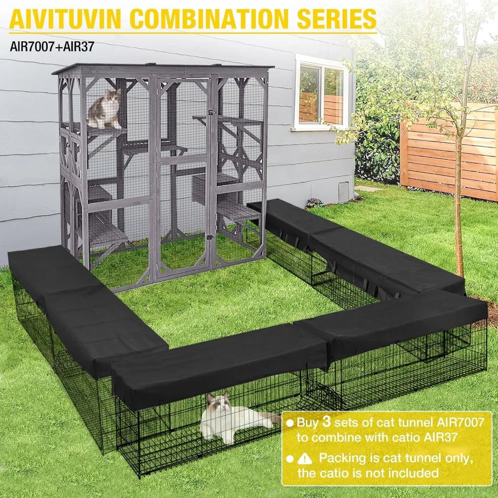 CATIO - Enclosure, Oversized Door, Wooden Pet Cage Condo, Platforms