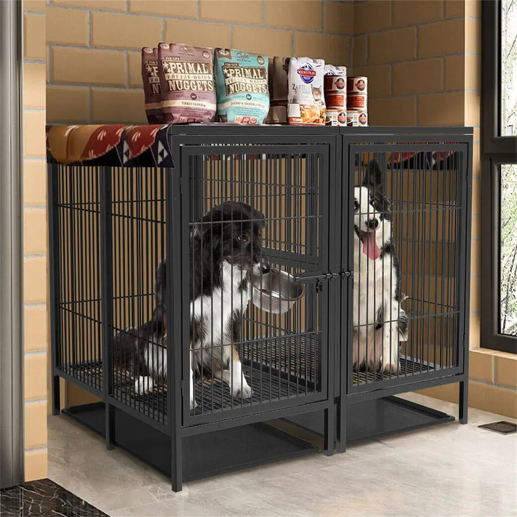 Jumbo Metal Pet Playpen, Kennel House, Steel Lock , Removable Trays