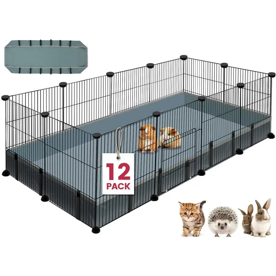 48 x 24 x 16 Pet Playpen, Waterproof Mat, Cage for Guinea Pigs, Puppy, Bunny