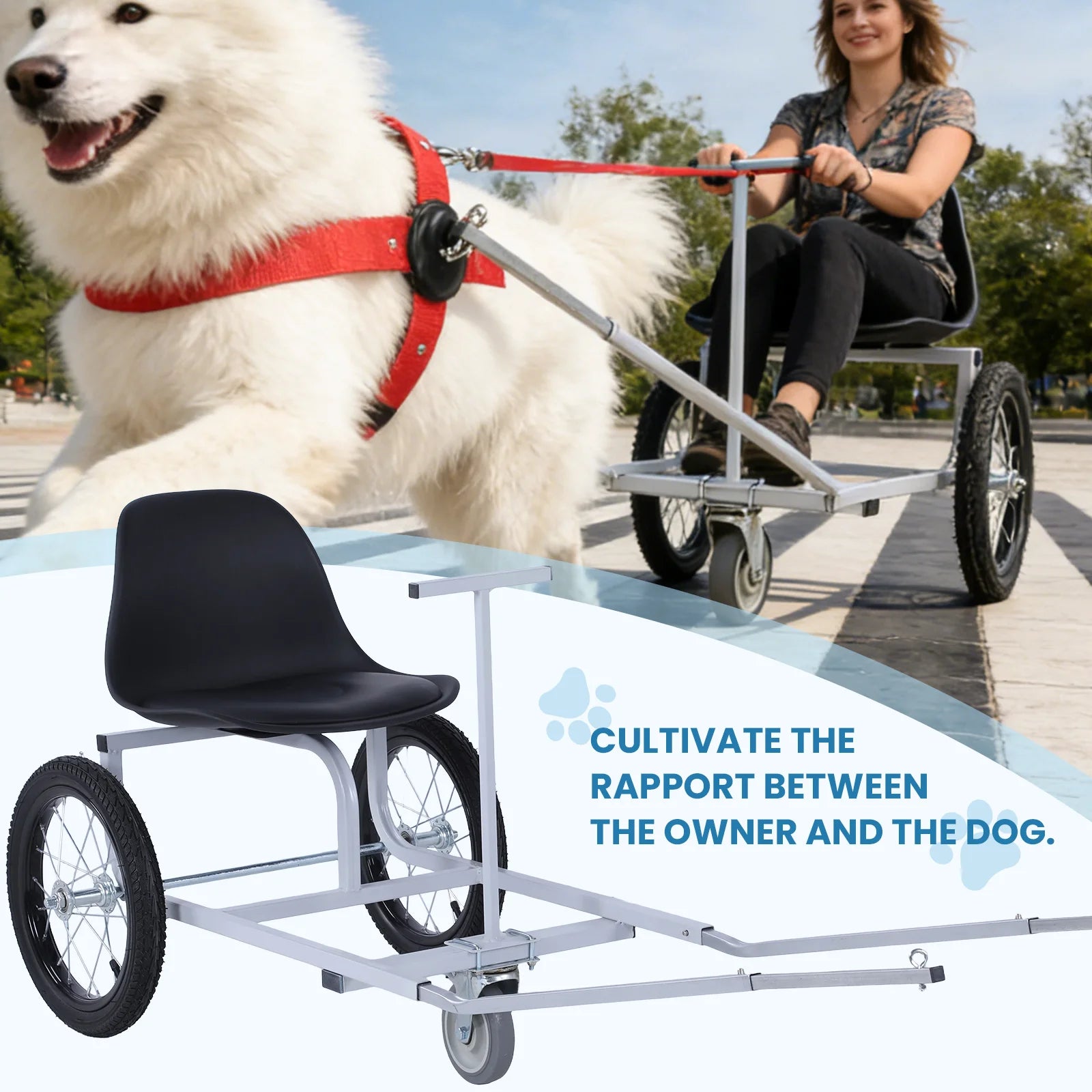 Light Dog Pull Car with Armrests & Dog Leash
