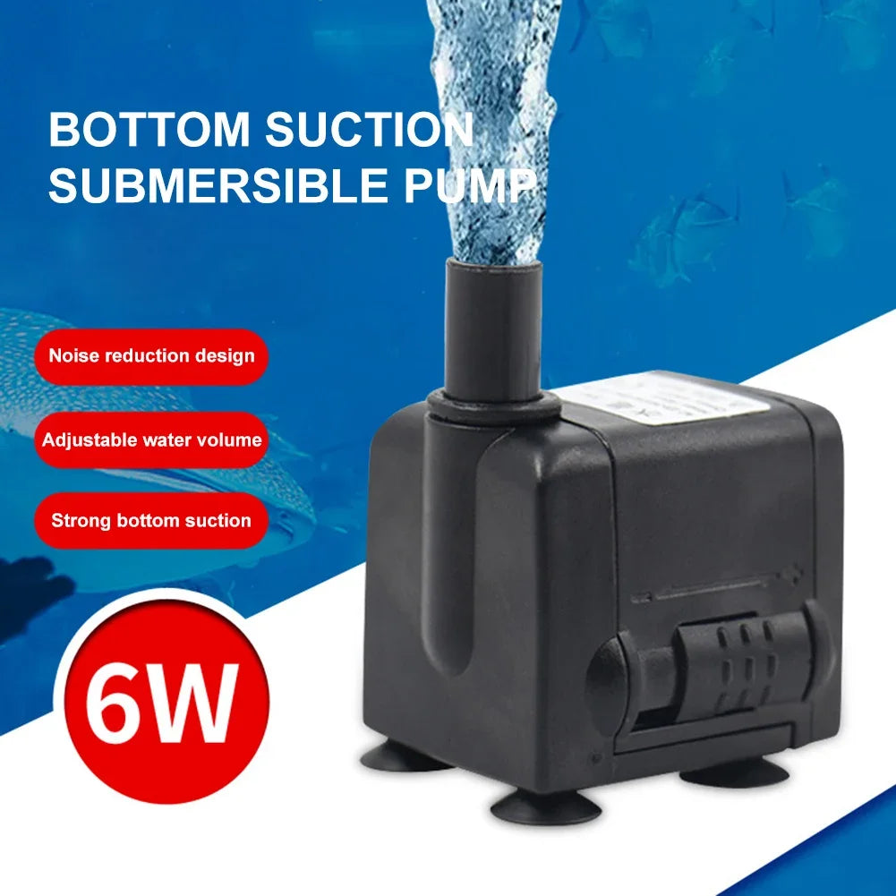 Ultra-Quiet Submersible Aquarium, Water Fountain, Fish Pond Pump Filter