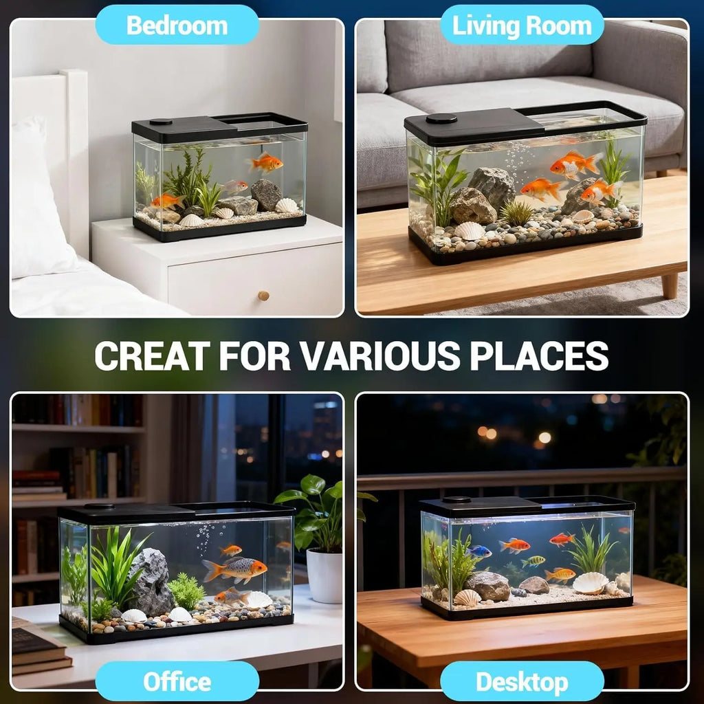 13-Gallon Aquarium Kit with Light, for Betta & Shrimp