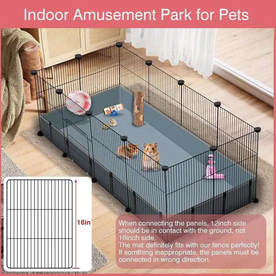 48 x 24 x 16 Pet Playpen, Waterproof Mat, Cage for small pets