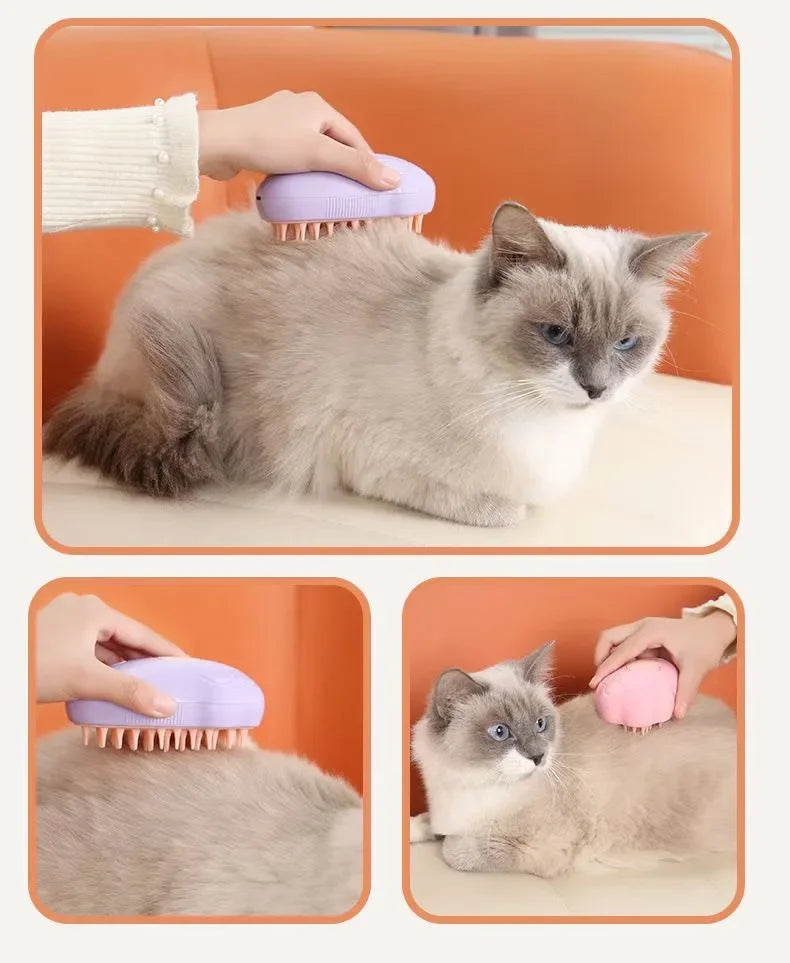 3 in 1 Pet Comb /Brush /Electric Spray Steam for Massage, Float remover
