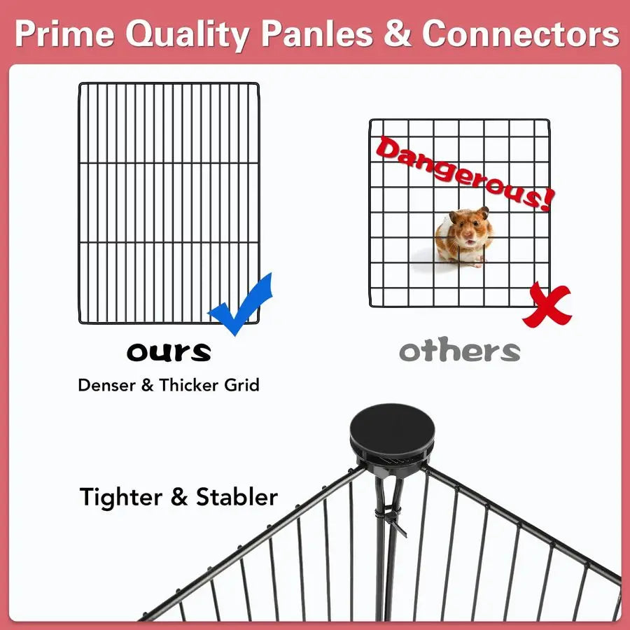 48 x 24 x 16 Pet Playpen, Waterproof Mat, Cage for Guinea Pigs, Puppy, Bunny