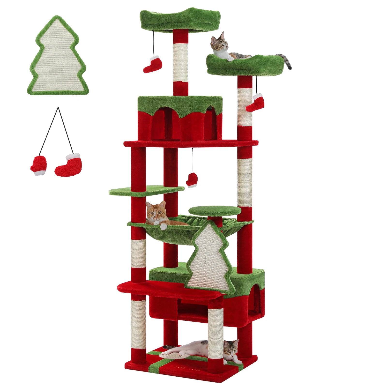 Large Indoor Cat Tree /Tower With Sisal-Covered Scratching Posts