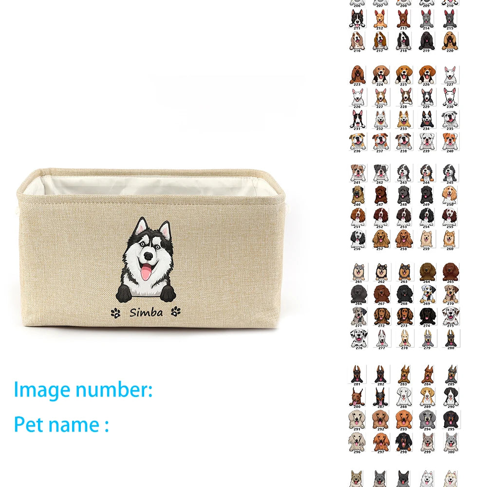 Personalized Pet Toy Basket Storage Box - Toy Pet Cage Organizer