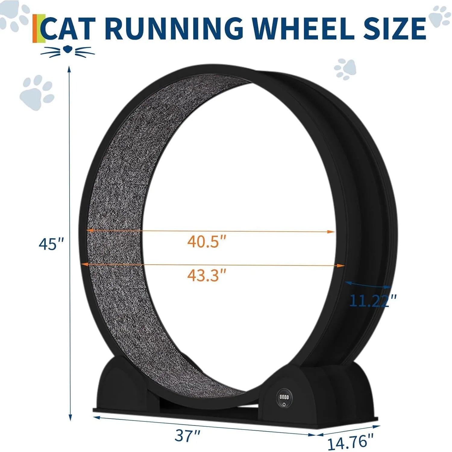 Exercise Wheel 45" Treadmill For Cats Quiet Running . Smart Pedometer