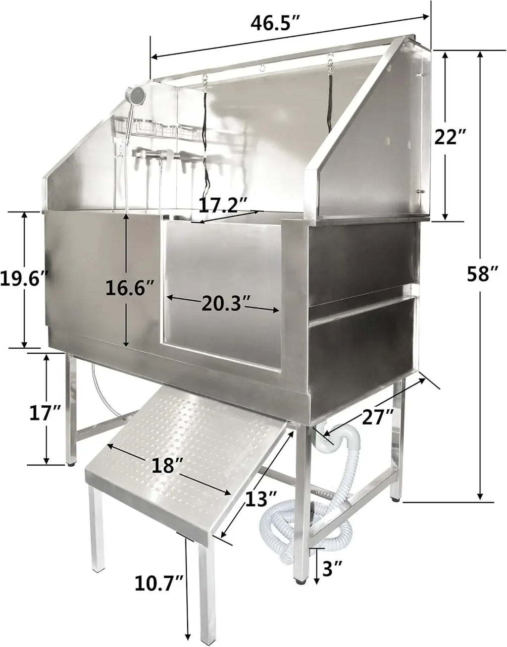 Stainless Steel Professional Pet / Dog Grooming Bath tub