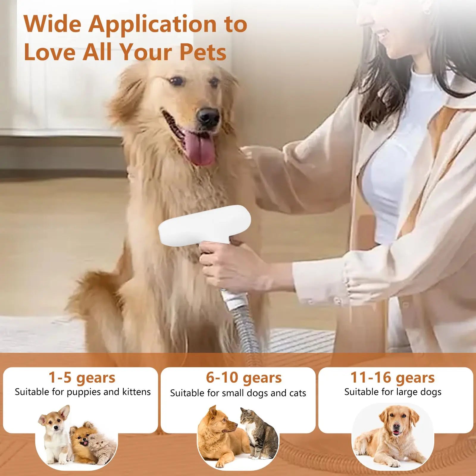 Multi-Function Pet Grooming Kit, Self-Cleaning Brush, Detachable Washable Hair Remover