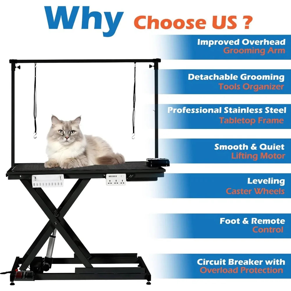 50'' Electric Large Pet Grooming Heavy Duty Height Adjustable Table