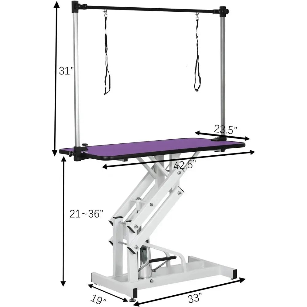 Hydraulic 42 Inch Pet Grooming Heavy Duty Height Adjustable Table