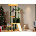 60-inch Tall Cat Tower - Grooming Brush, Climbing Tree, Condo, Perch