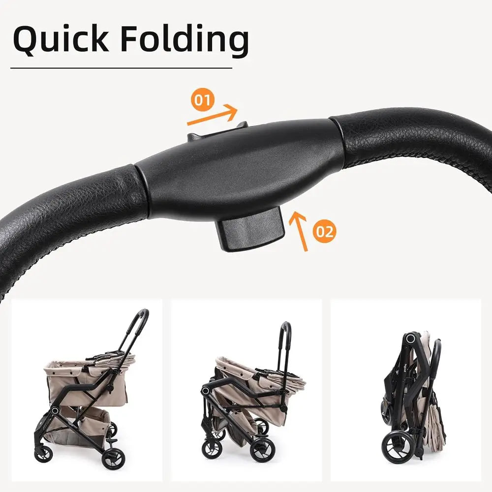 Pet Strollers, No More Than 66 Pounds, Foldable 4 Wheels
