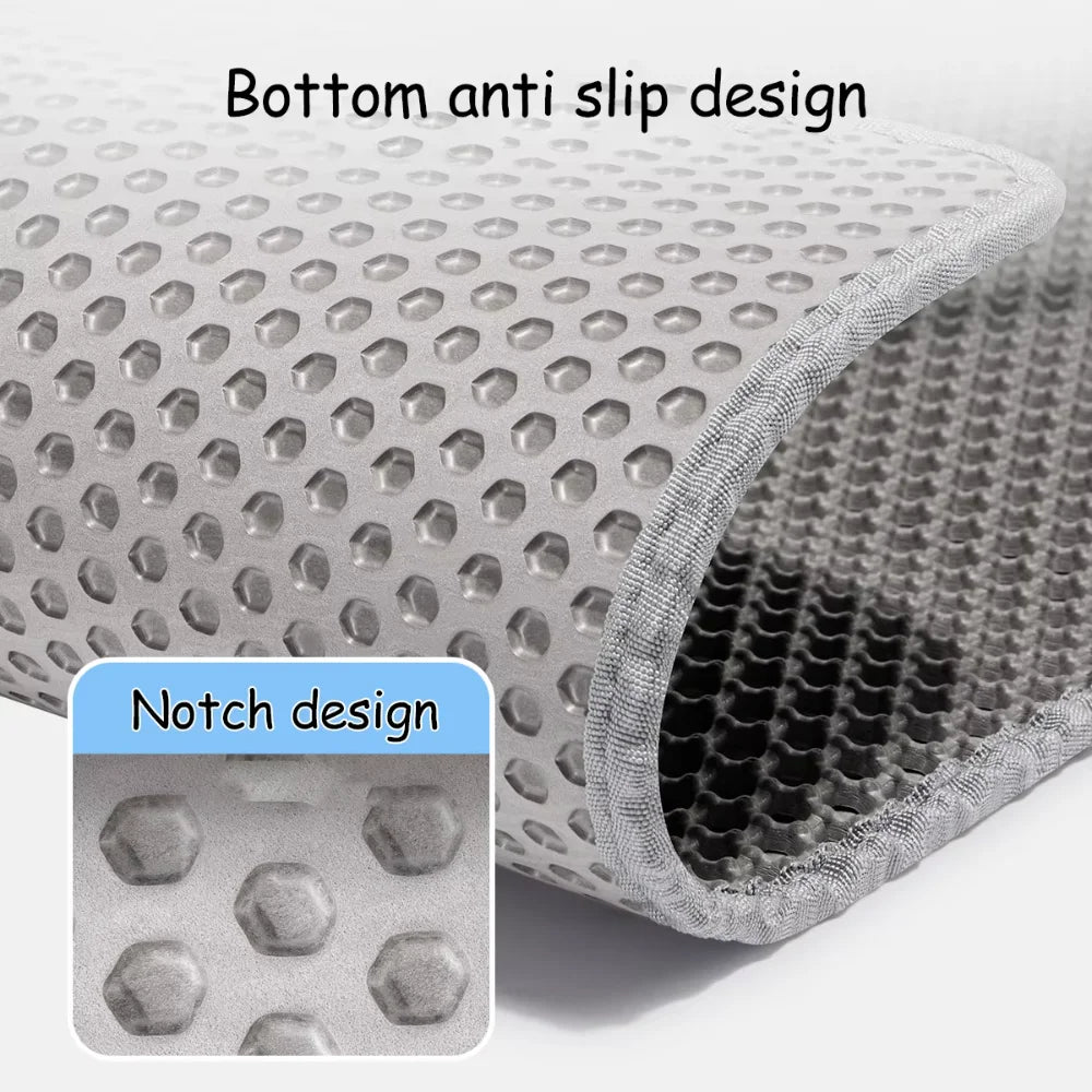 Double Layer Pet Litter Box Mat, Waterproof, Nonslip, Washable
