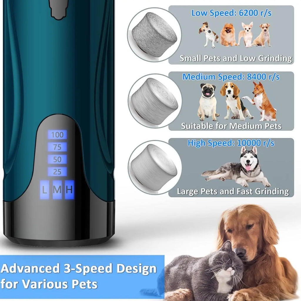 Fast Charging Cordless Pet Nail Grinder / Clipper / Trimmer Kit