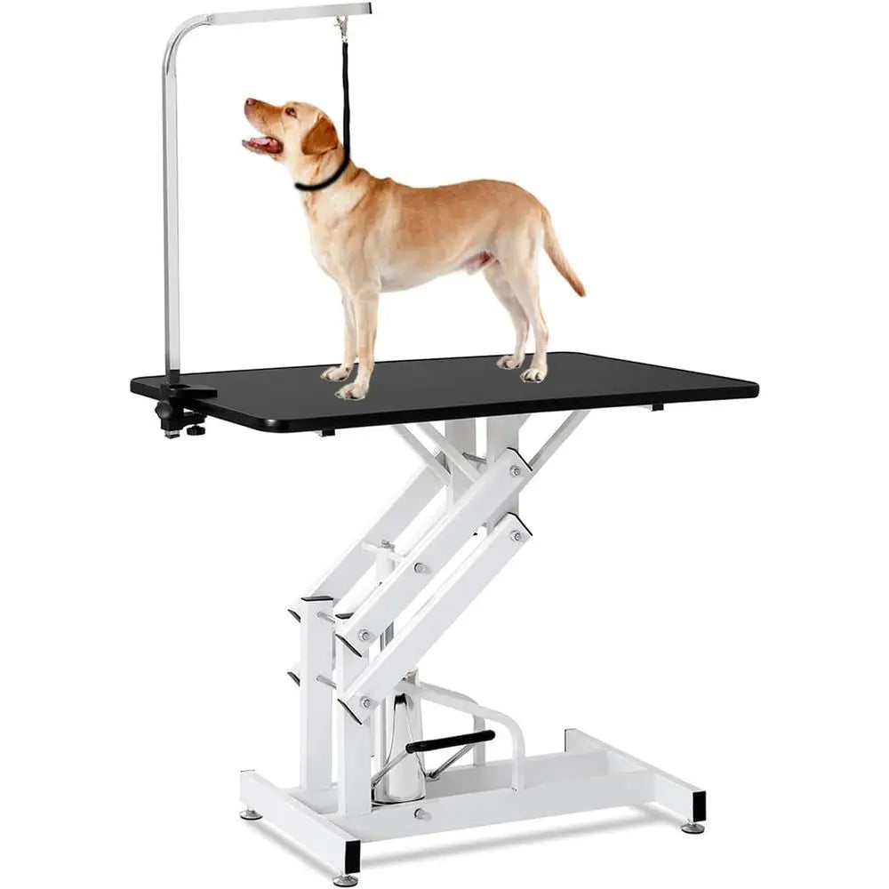 Hydraulic Pet Grooming Table with Adjustable Over-Arm and Leash