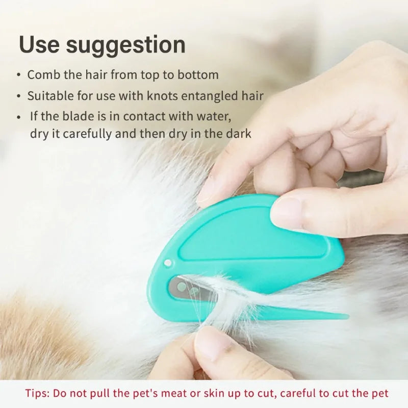 Multicolor Painless Pet Knot Cutter Hair Remover Stainless Steel  Safe Grooming