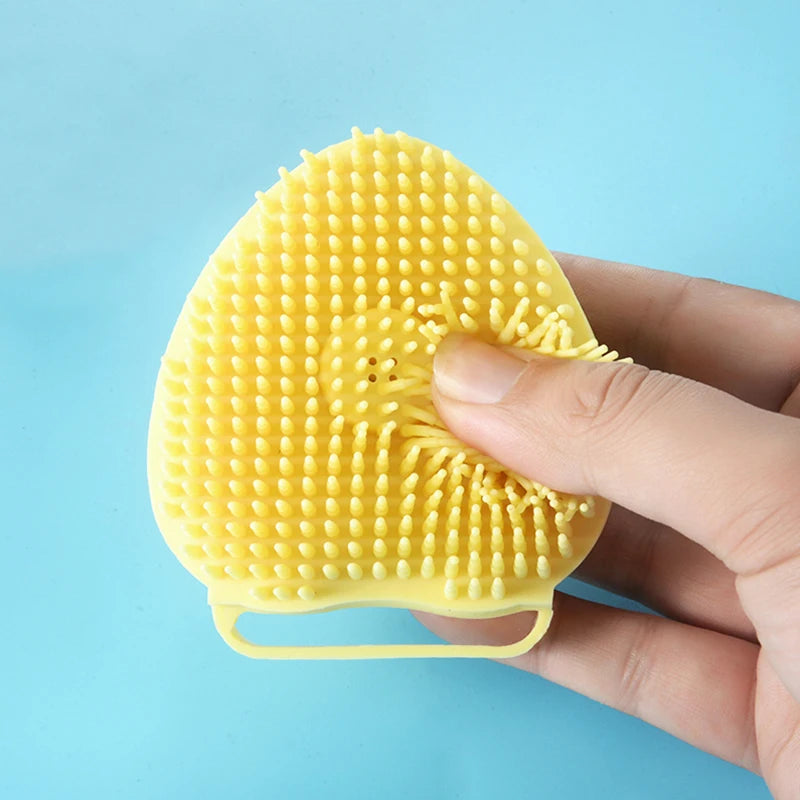 Silicone Pet Bath Massage Brush, Pour Shampoo Inside Tool