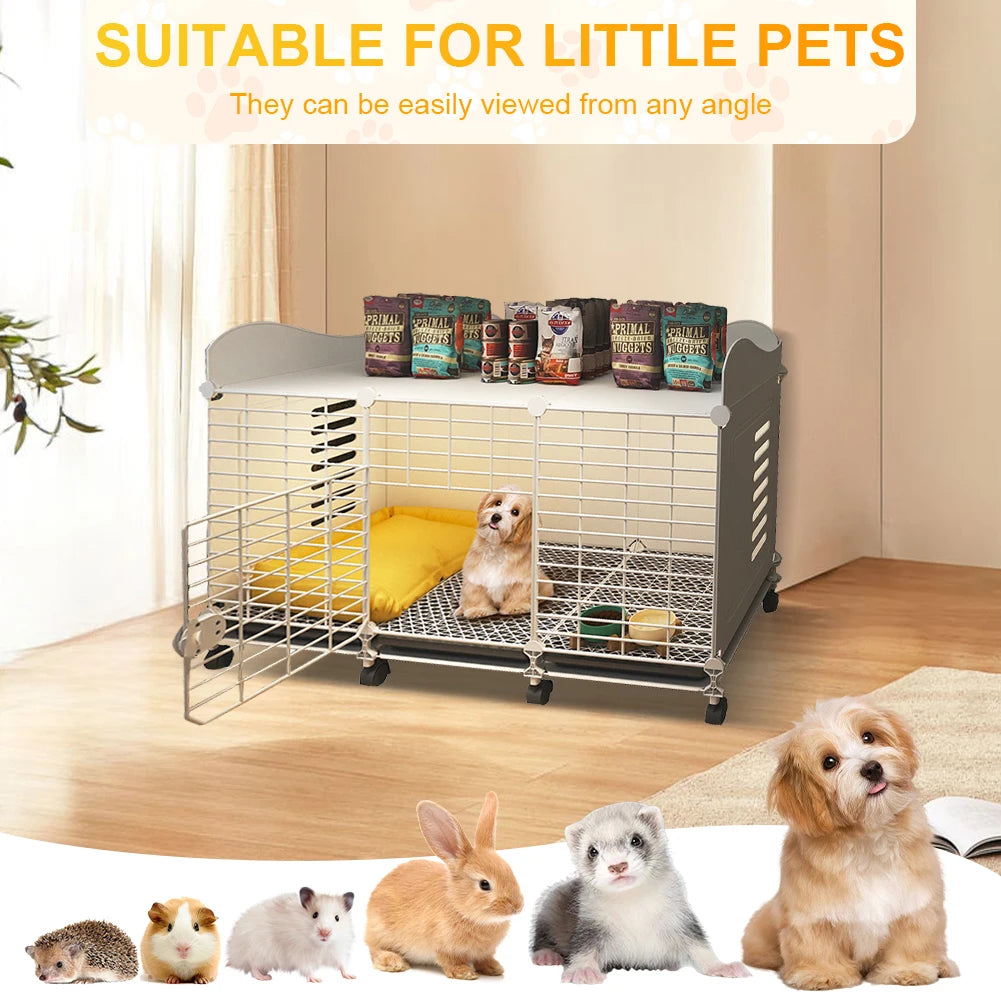 Pet Kennel - Wheels, Tray, Cage Crate Small/Medium/Large Pets