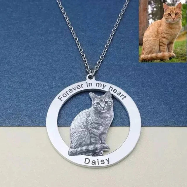 Personalized Memory Custom Engraved Handmade Pet Photo Pendant Keychain