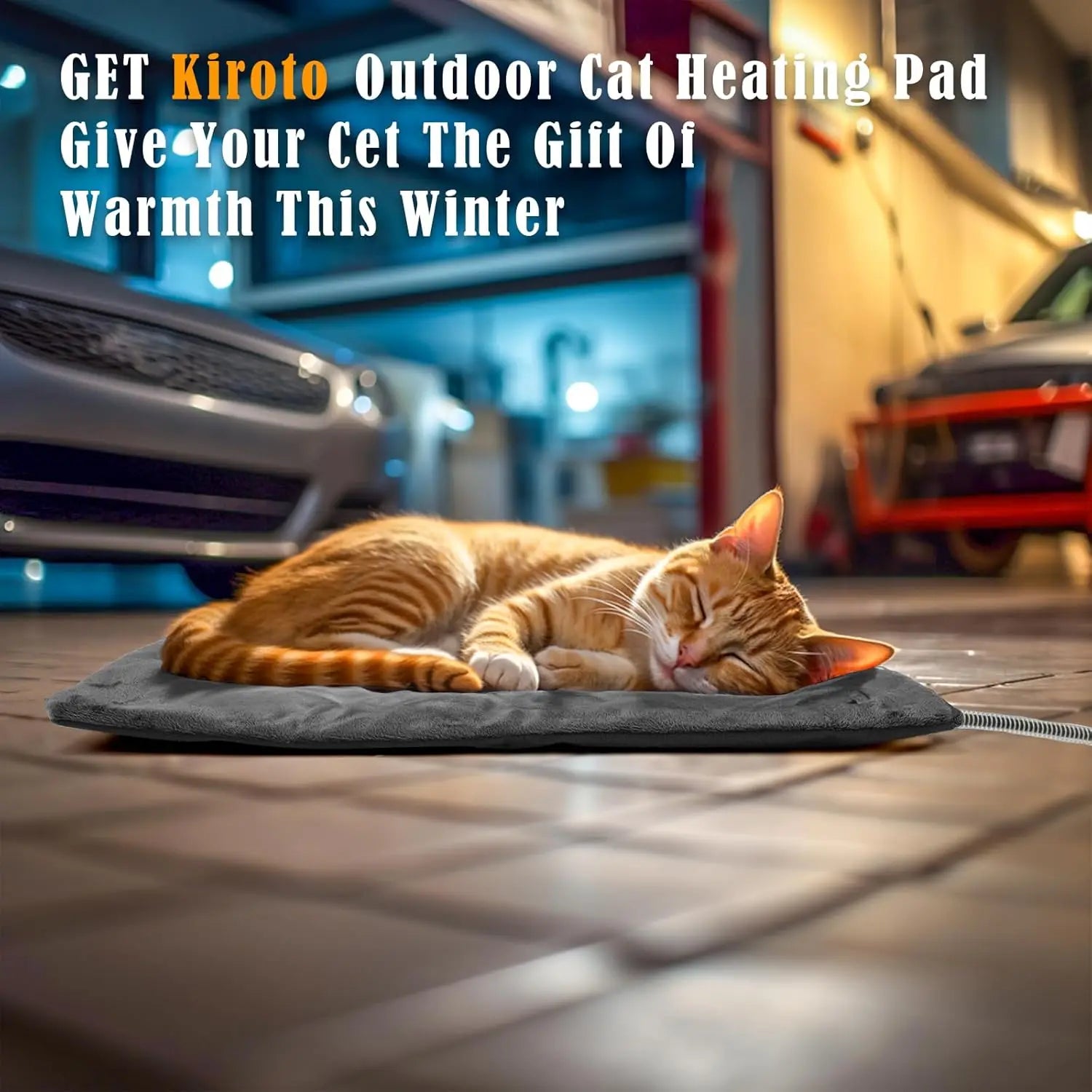 Outdoor Waterproof, Auto Temp Control, Pet Heating Pad, 20''x16'', Gray