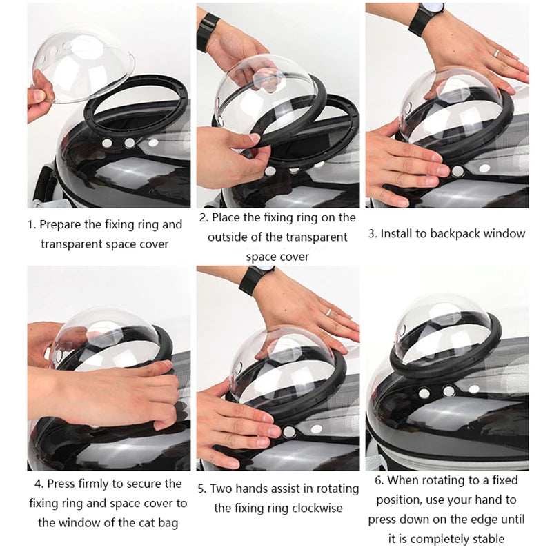 Pet Cat Carrying Transparent Breathable Backpack Space Capsule Bags