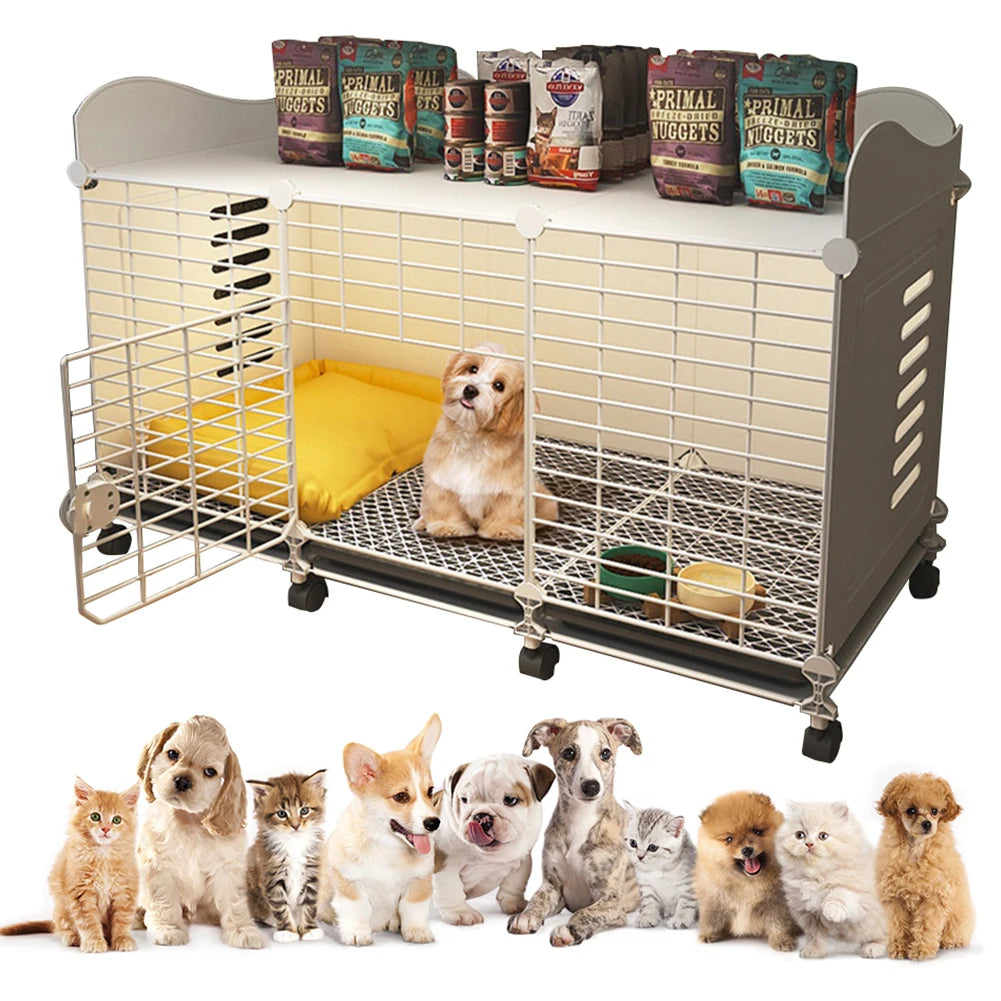 Pet Kennel - Wheels, Tray, Cage Crate Small/Medium/Large Pets