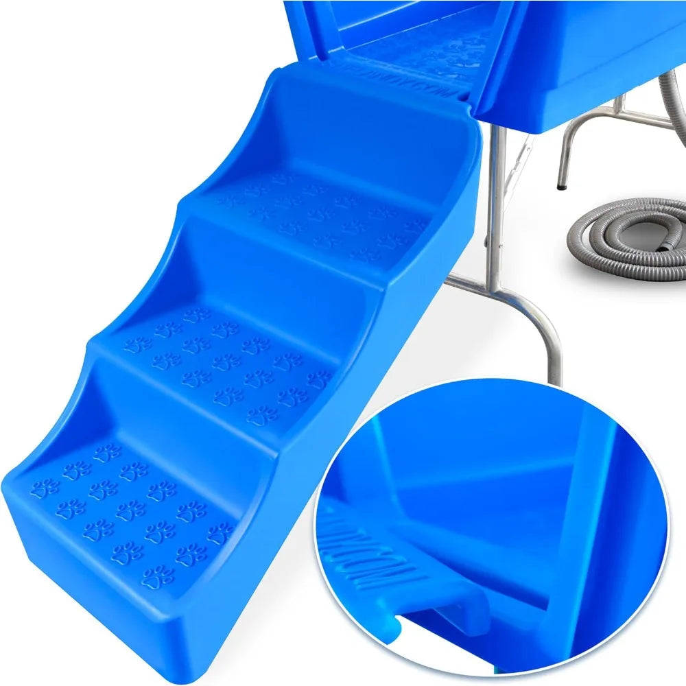 Heavy Duty 45" Pet Bathtub & Stairs Dog Wash Station Combo