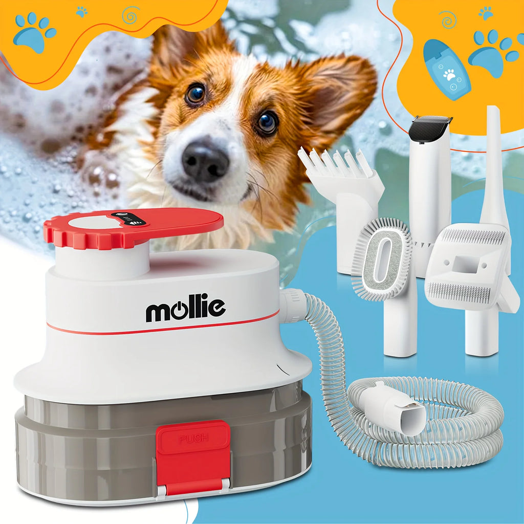 Pet Grooming Vacuum / Dryer Kit with 6 Tools / Trimmer Guide Combs