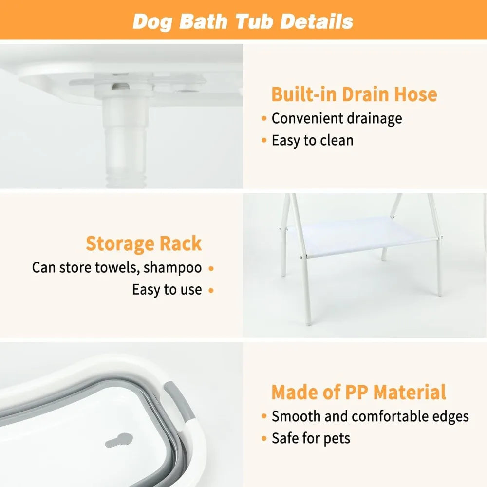2 in 1 Portable Elevated Indoor / Outdoor Pet Bathtub, Shower, and Grooming