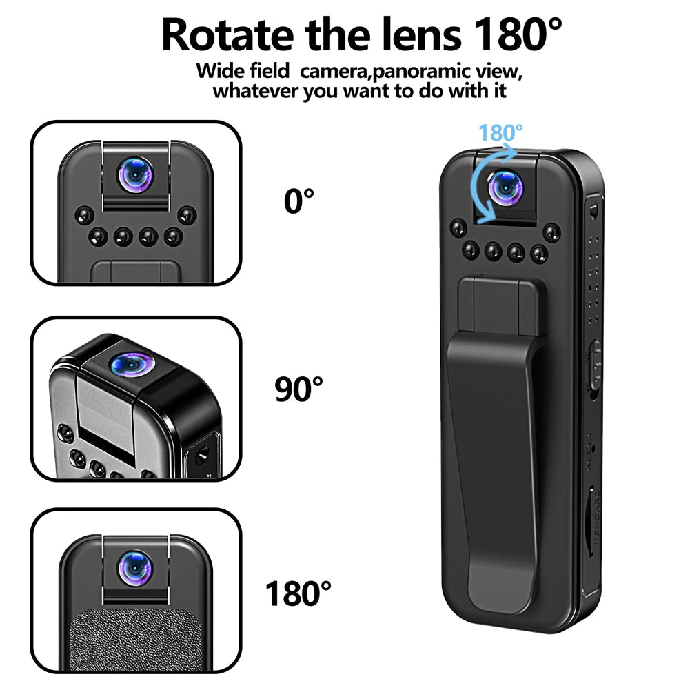 HD 1080P Miniature Infrared Night Vision Surveillance Police Camcorder with Clip