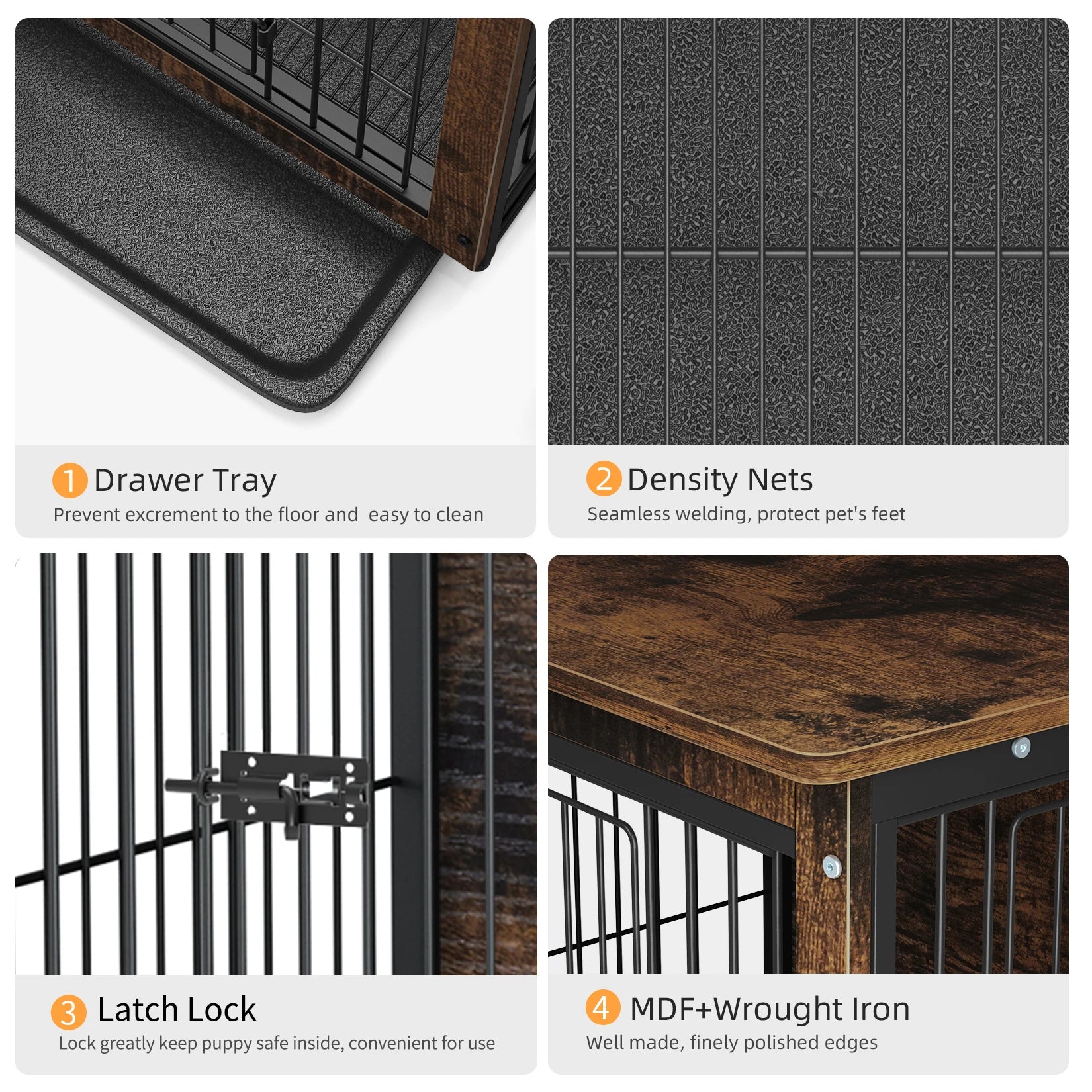 2 Door, Removable Tray, Pet Cage , End Table, S, M, L, 3 Sizes
