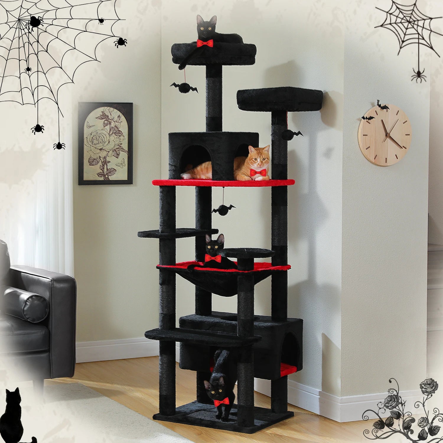 Large Indoor Cat Tree /Tower With Sisal-Covered Scratching Posts
