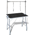 36-Inch Collapsible Pet Grooming Table with Adjustable Dual Arm Leashes