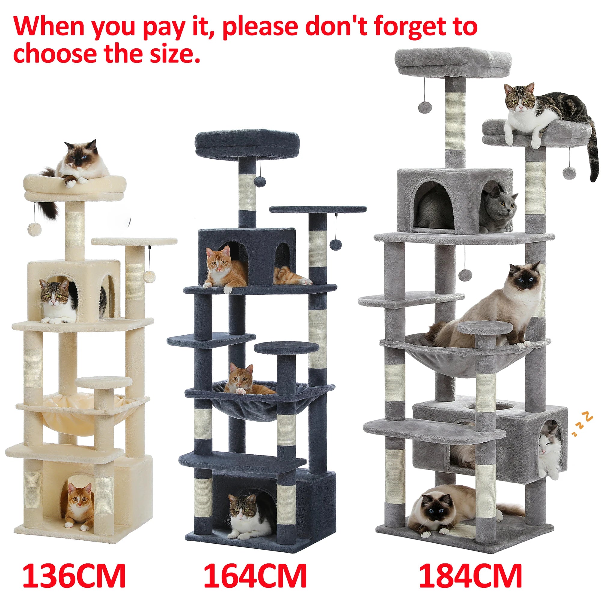 Large Indoor Cat Tree /Tower With Sisal-Covered Scratching Posts