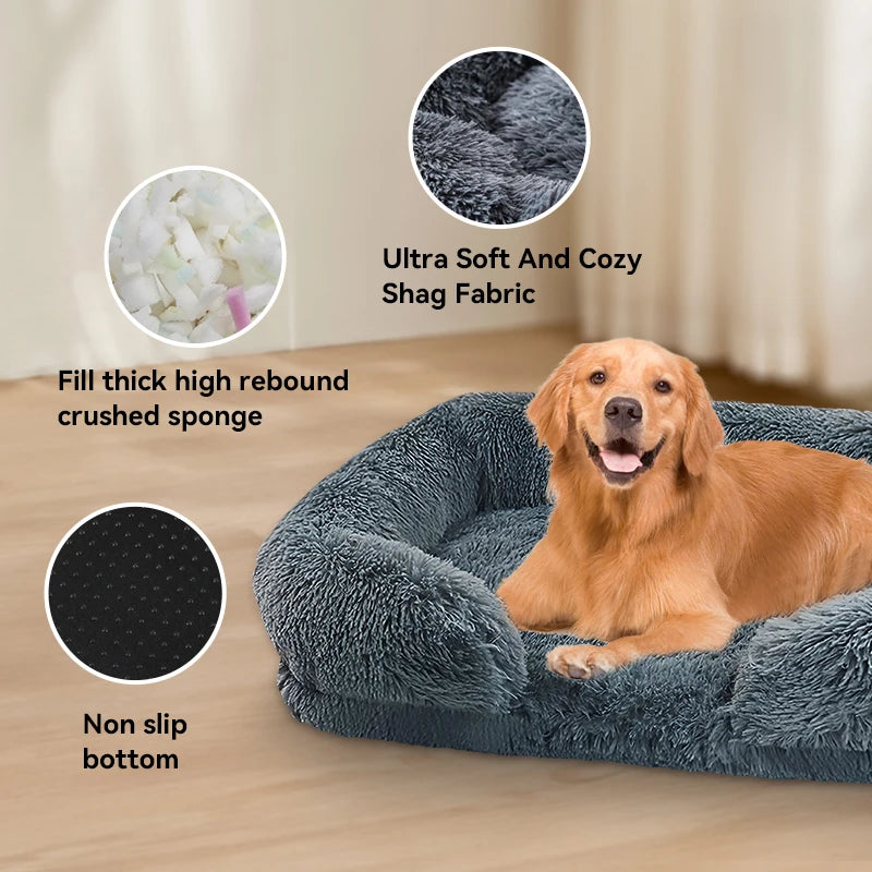 Thick orthopedic, egg sponge, small to extra large pet furniture, washable cover