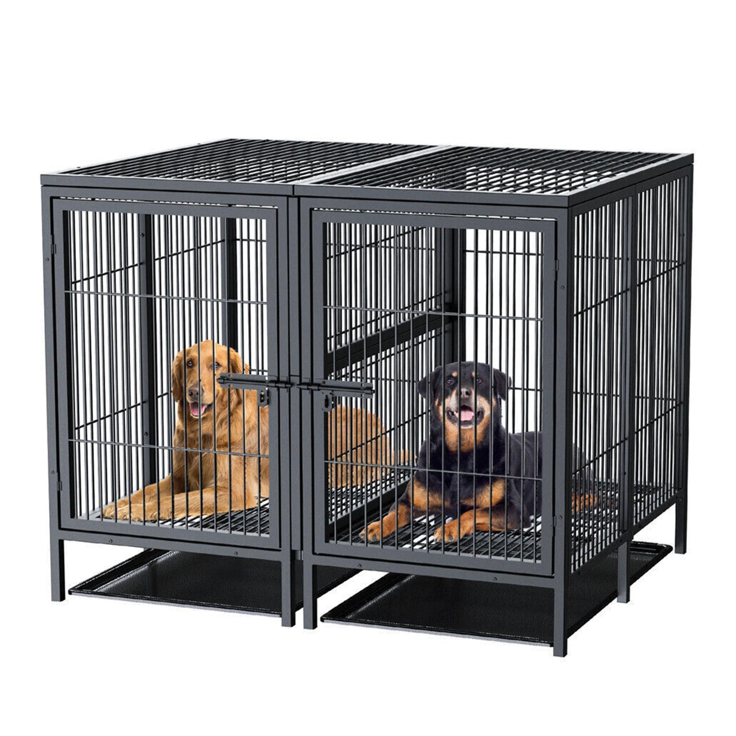 Jumbo Metal Pet Playpen, Kennel House, Steel Lock , Removable Trays