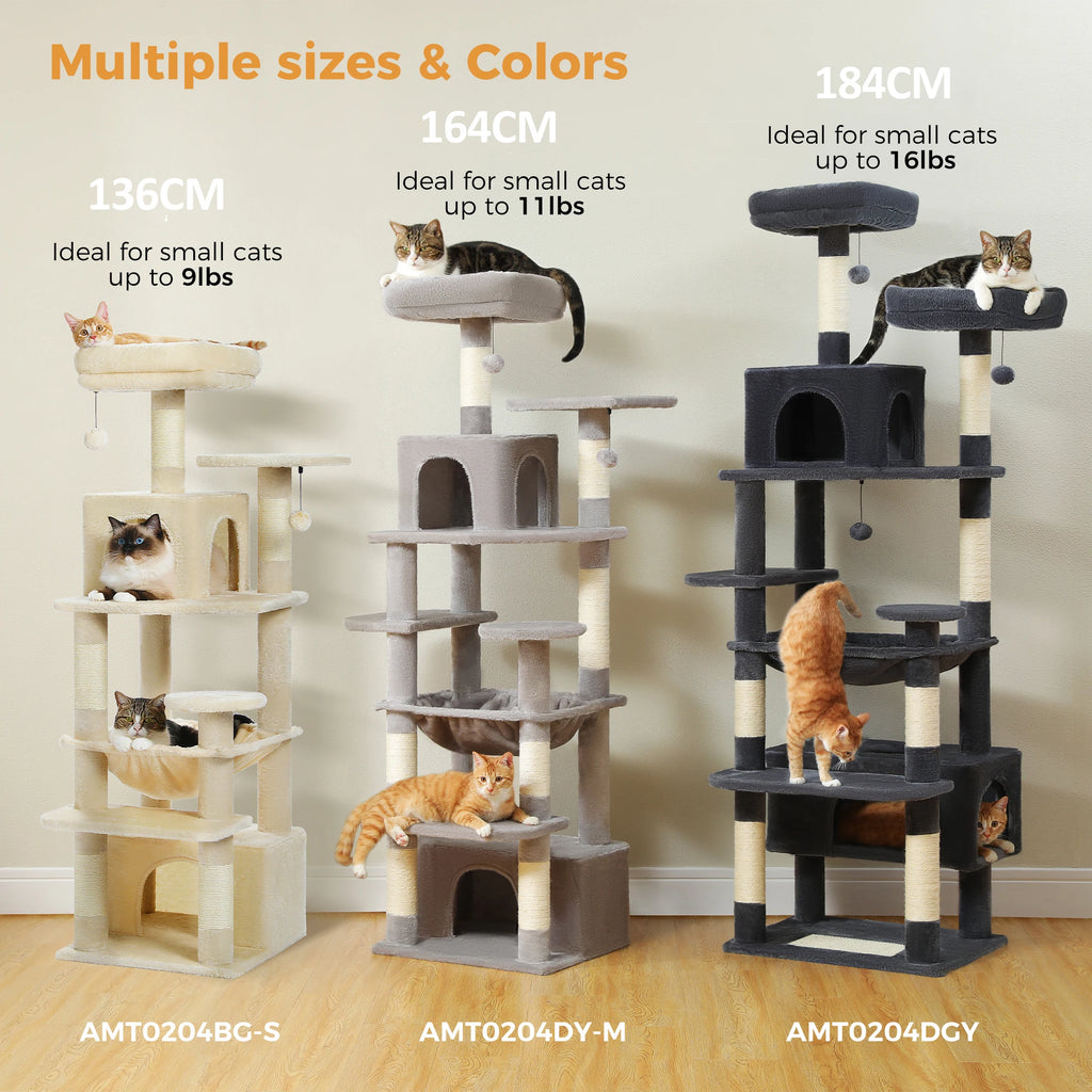 Large Indoor Cat Tree /Tower With Sisal-Covered Scratching Posts