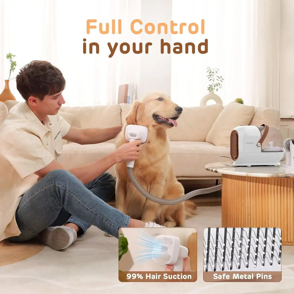 All-in-One Pet Grooming Vacuum Kit with 7 Tools