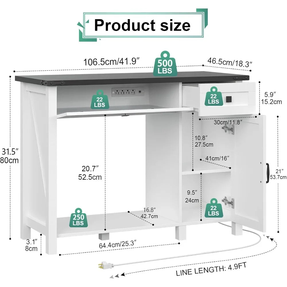 Farmhouse 40 Gallon Reptile, Aquarium Stand Charging Station