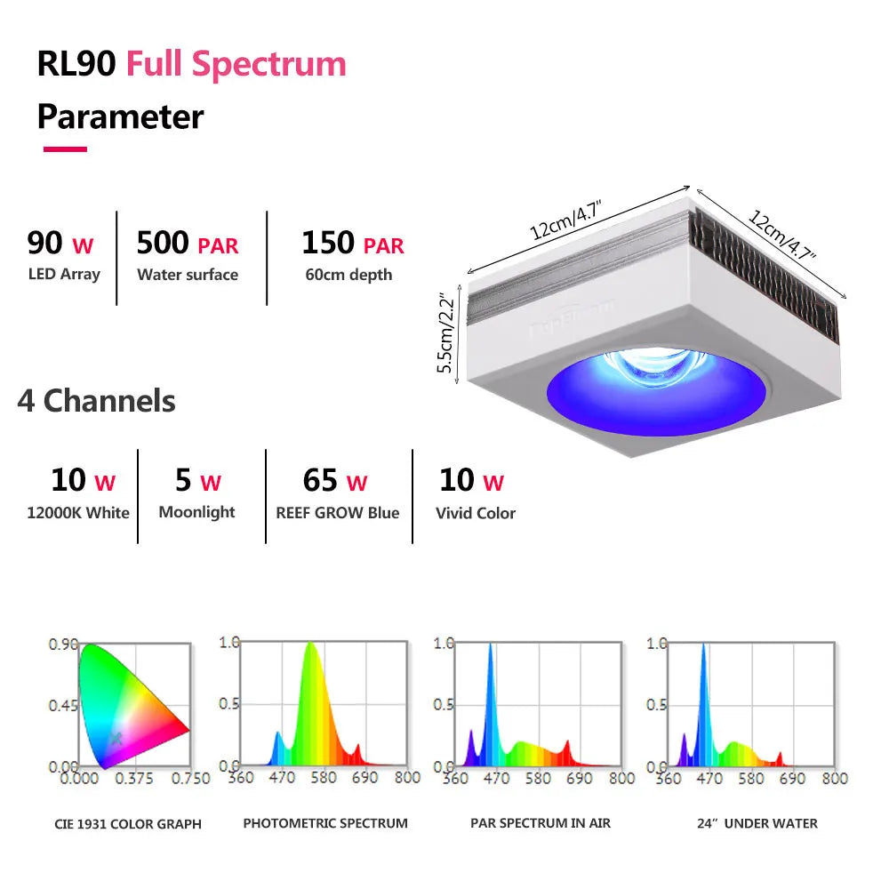 WiFi LED 100W Reef, Grow, Aquarium Tank Lighting
